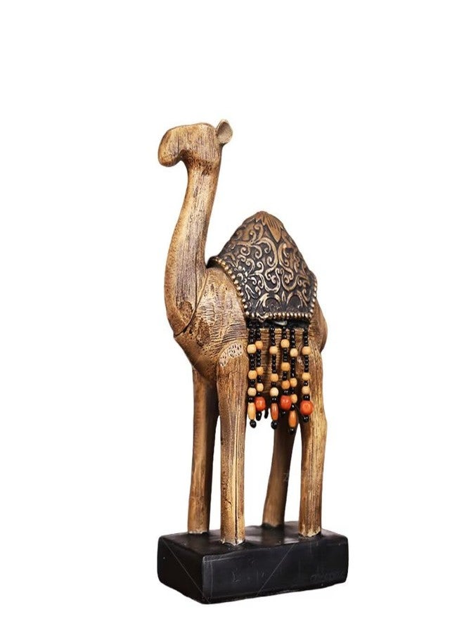تمثال جمل نادر من الراتنج، مقاس 4.92 × 2.48 × 8.66 بوصة، تماثيل حيوانات صحراوية، زينة جمل، ديكور غرفة بنمط ريترو، ديكور رائع لغرفة المعيشة أو المكتب المنزلي (متوسط) - Image 1